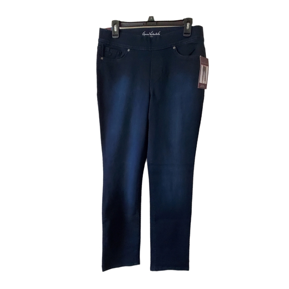 Gloria Vanderbilt Jeans For Women's,Size 8 Overage Pull On Straight Leg Mid-Rise